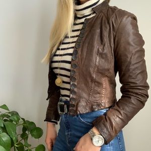 All saints leather jacket sz 2